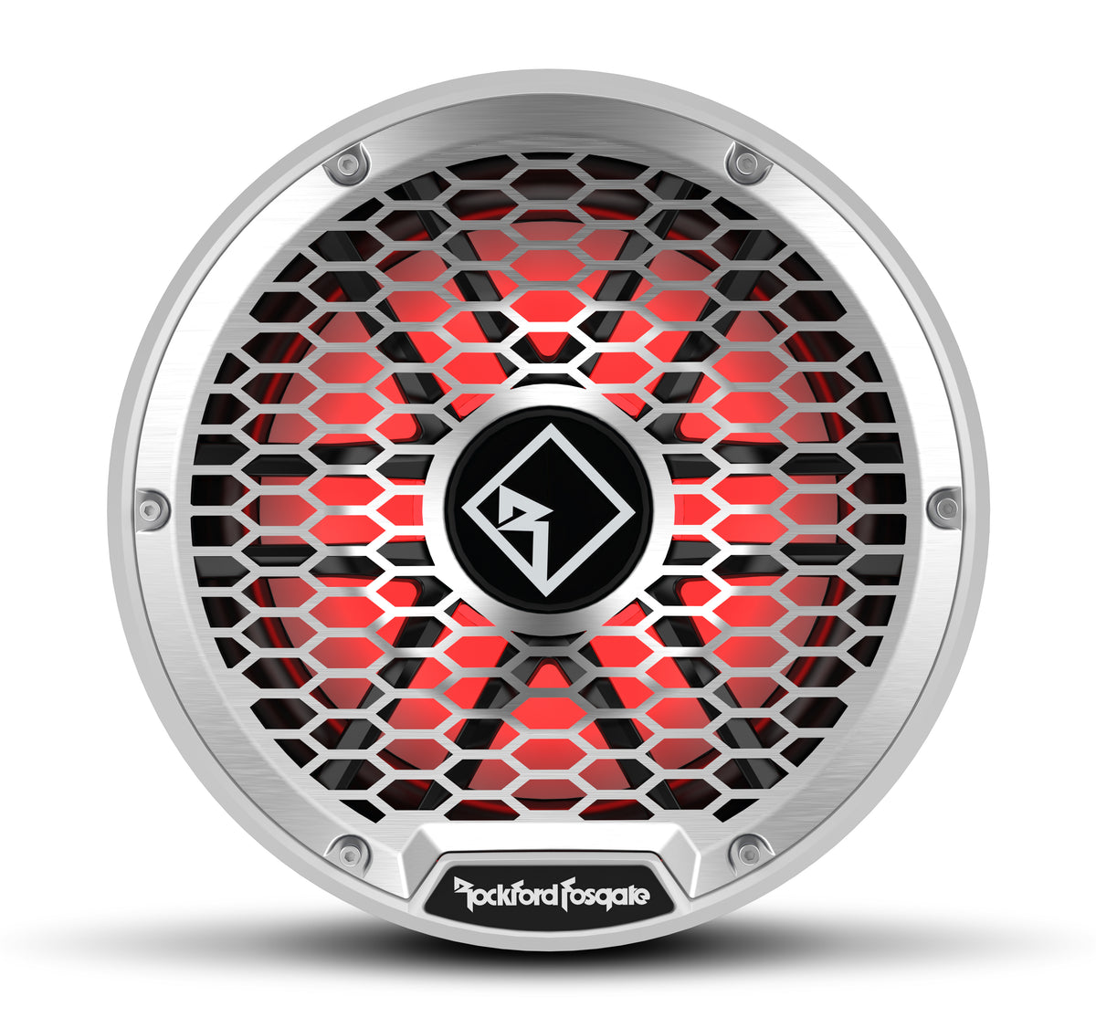 Rockford Fosgate M2D4-12I stainless grille view