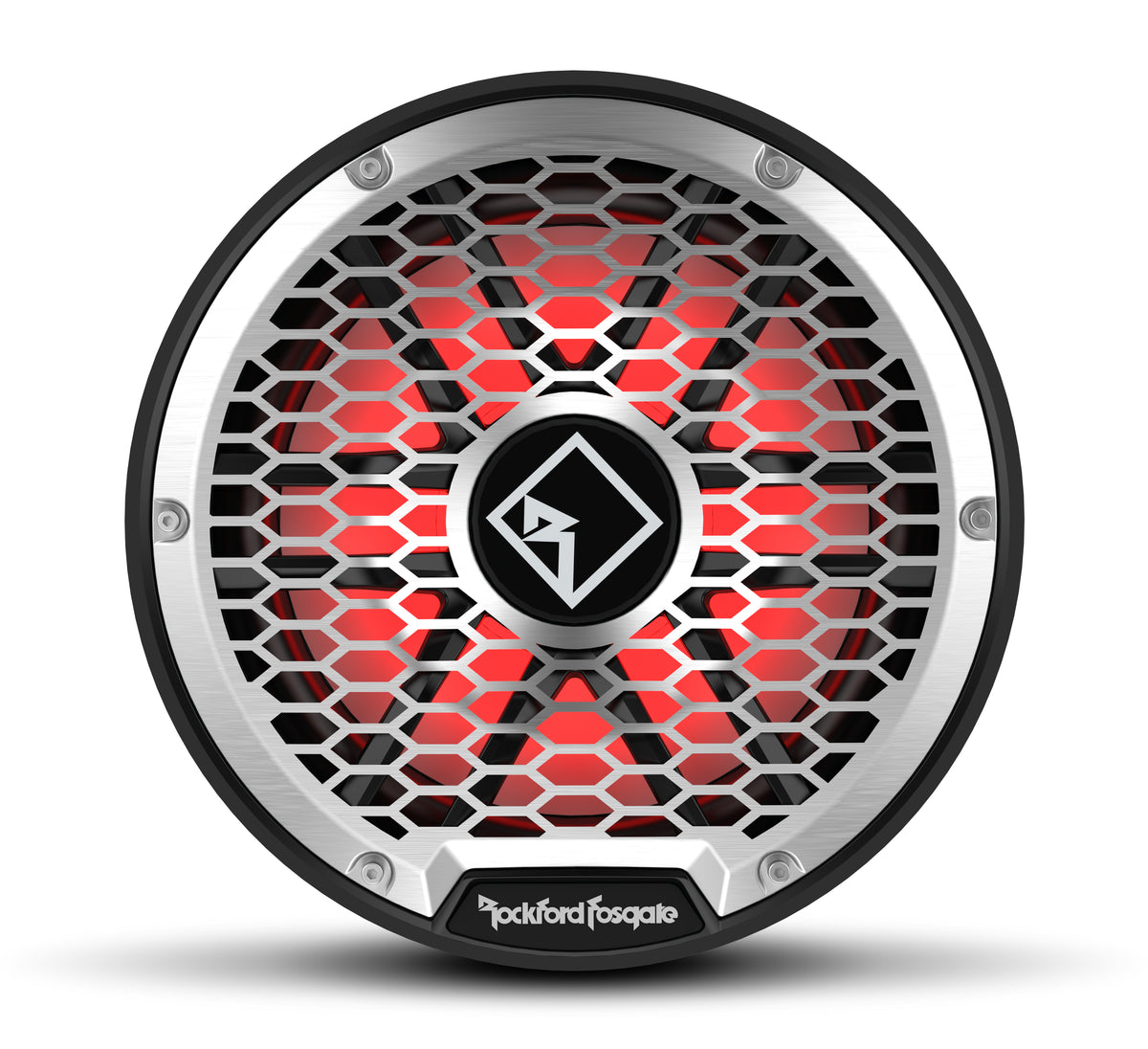 Rockford Fosgate M2D4-12IB stainless grille view