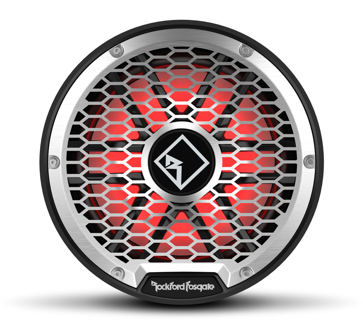 Rockford Fosgate M2D4-12SB stainless-steel grille view