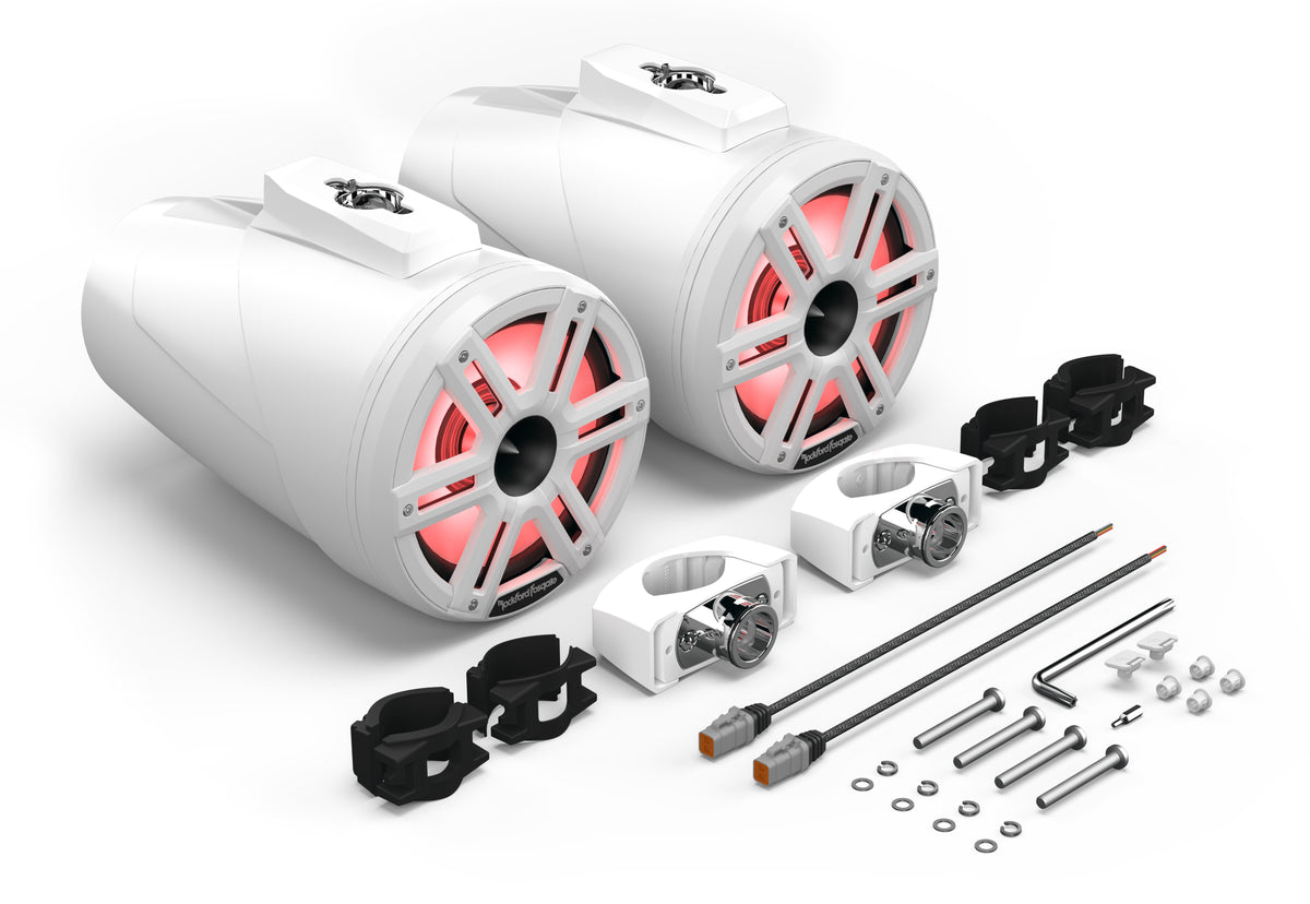 Rockford Fosgate M2WL-8H product with included accessories