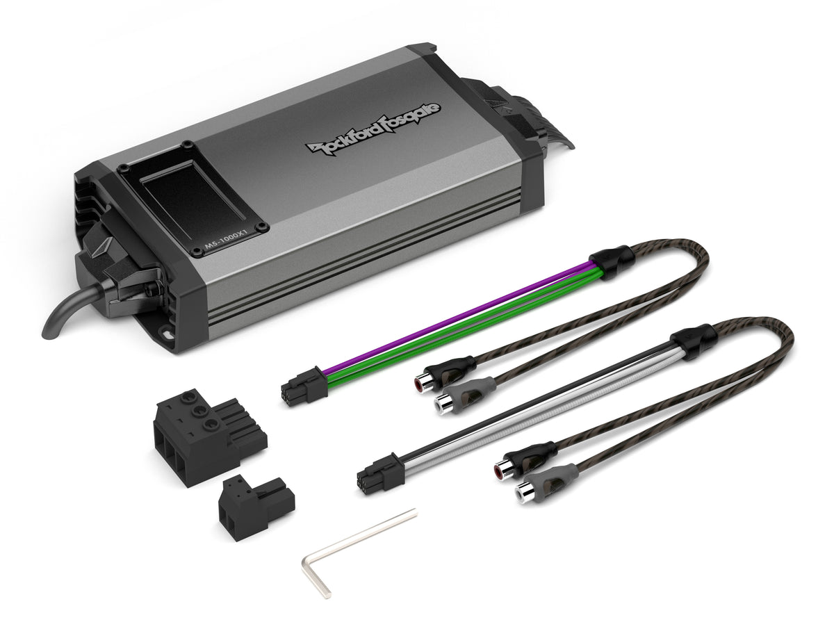 Rockford Fosgate M5-1000X1 product with included accessories