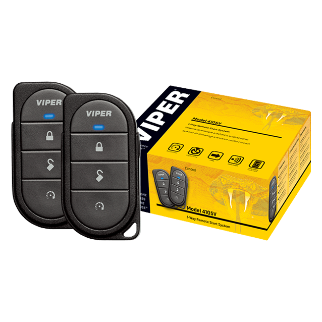 Viper 4105V remote-start system retail box with two four-button one-way remotes