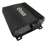SoundQubed C1-1100 amplifier, angled power-terminal view