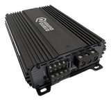 SoundQubed C4-2800 amplifier, angled terminal view
