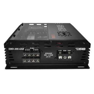 Steve Meade Designs SMD-200.4AB amplifier, left-side view