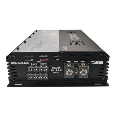 Steve Meade Designs SMD-500.4AB amplifier, left-side view