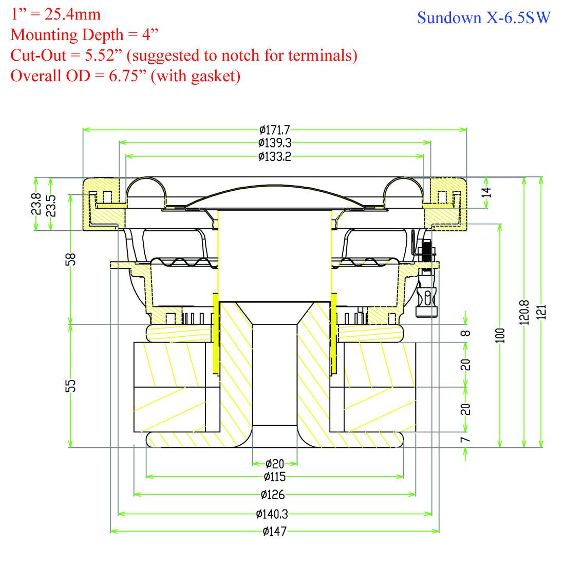 Sundown Audio X-Series v.2 6.5" Subwoofer – manufacturer view 5