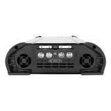 Amplifier power-terminal end panel with remote connection and two cooling fans