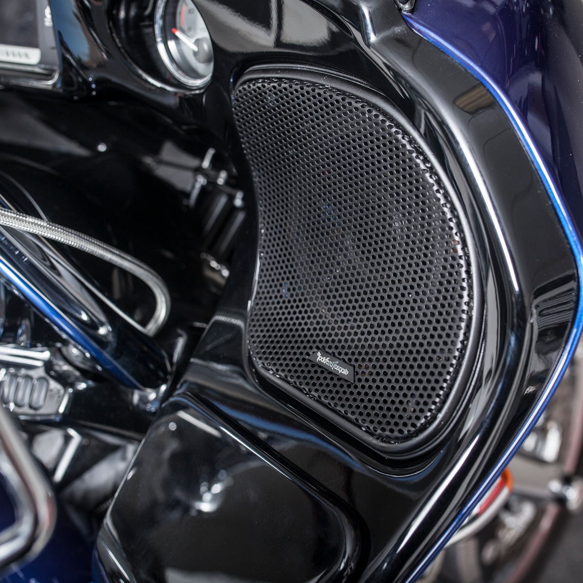 Speaker Installation View on Motorcycle