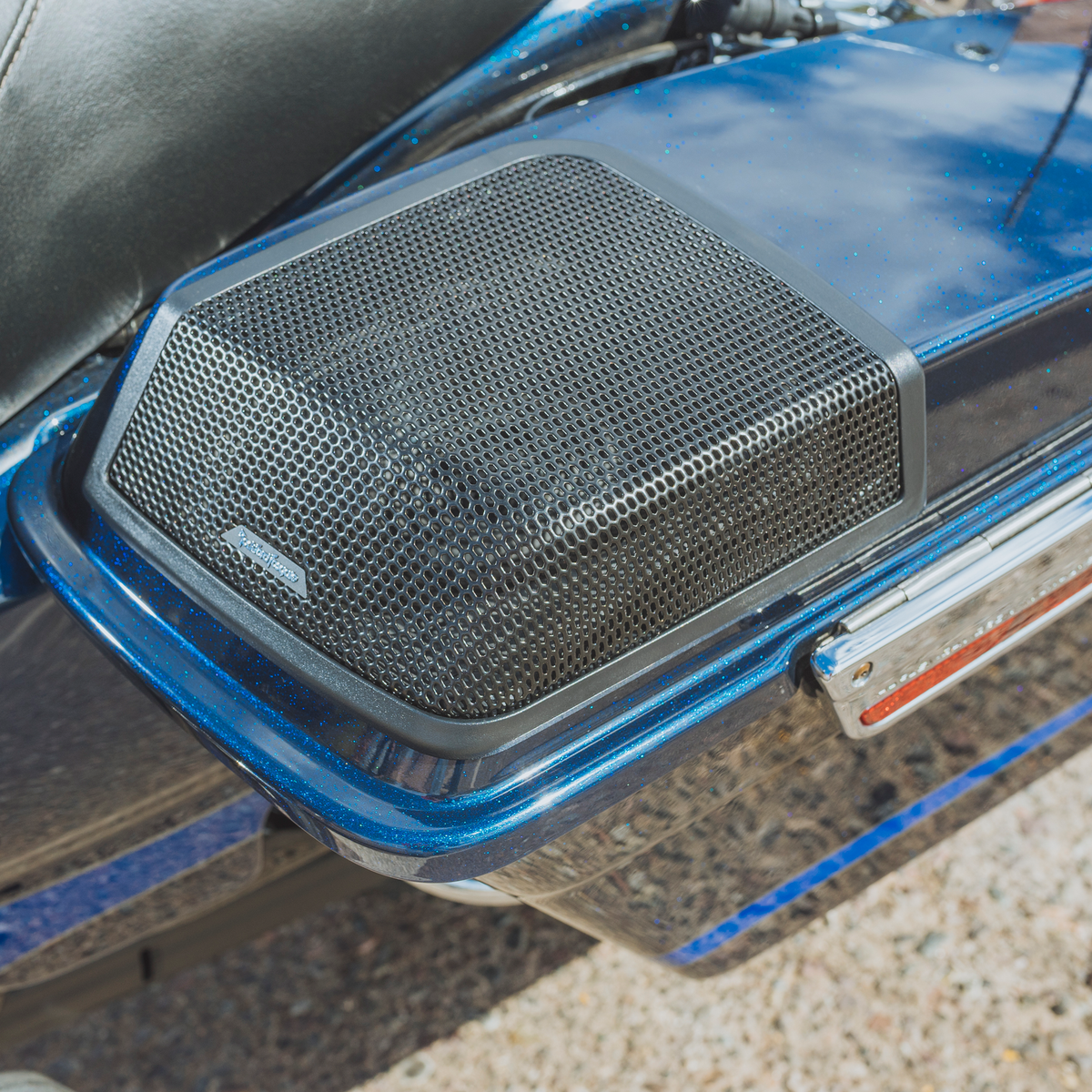 Speaker Installation View on Motorcycle
