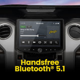Stinger HORIZON10 in a Toyota Tundra dashboard showing Bluetooth music playback