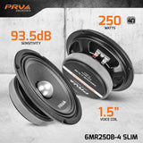 PRV Audio 6MR250B-4 SLIM 6MR250B-4-Slim-Specs-Infographic