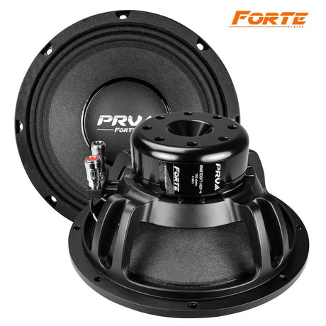 Front and rear views of the PRV 8MB700FT-NDY-4 speaker, showing its cone, basket and magnet
