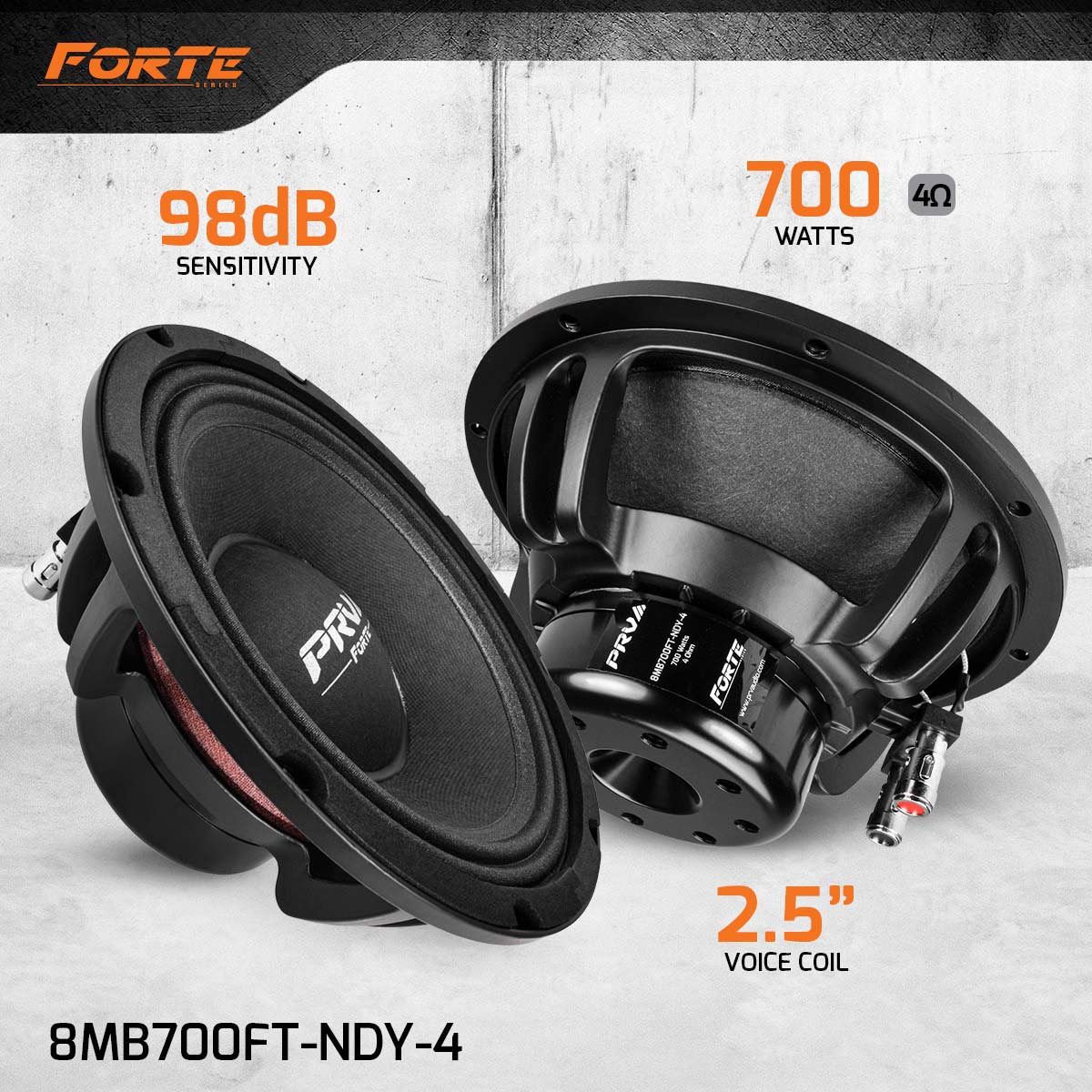 PRV Audio 8MB700FT-NDY-4 8MB700FT-NDY-4 - Specs Infographic