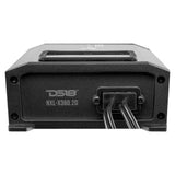 End view of a DS18 NXL-X360.2D amplifier showing its model label and black cables