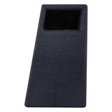 VIBE carpeted subwoofer enclosure end view showing its rectangular bass port