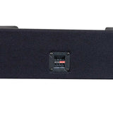 Close-up of a VIBE four-terminal connection cup recessed into a carpeted enclosure