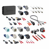 Axxess interface with color-coded harness connectors, RCA leads, power terminals and a fuse holder