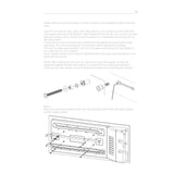 Installation guide showing a bolt-and-washer method for setting rivet nuts and attaching tailgate mounting brackets