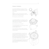 Mercedes speaker installation guide showing tweeters in mirror pods, midranges in three mounting sockets and subwoofers at factory footwell mounts