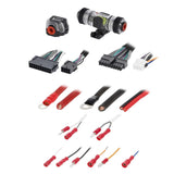 Wiring adapters, fuse holder and red and black power leads with ring terminals