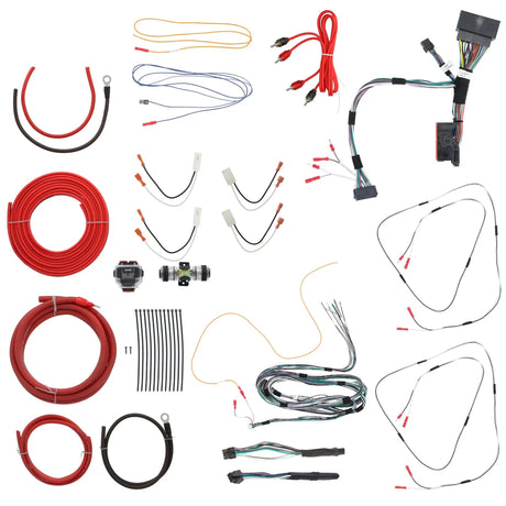 Audio wiring harnesses, coiled power cables, speaker adapters, fuse holder and cable ties