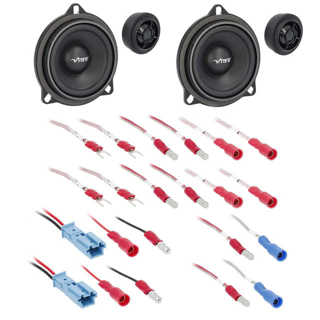 VIBE component speaker pair with separate tweeters and wiring adapters