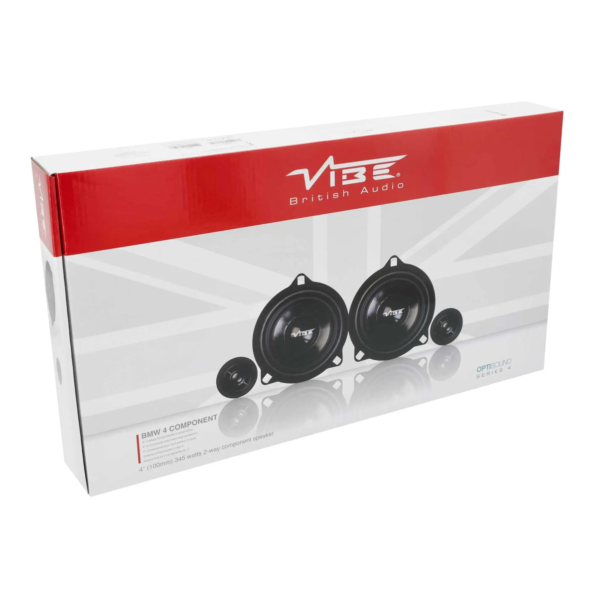 VIBE BMW component-speaker retail box with woofer and tweeter illustrations