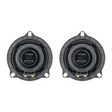 Rear view of two VIBE OPTISOUND speakers with labeled magnets and three mounting tabs