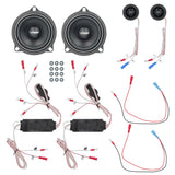 VIBE component speaker kit laid out with tweeters, crossover modules, wiring and mounting washers