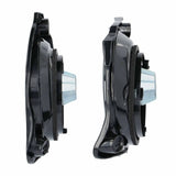 Side view of two shallow speaker assemblies in molded mounting frames