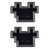 Two black speaker connector sockets shown close-up