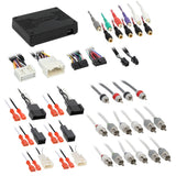 Audio interface, RCA adapters and white and black speaker wiring connectors