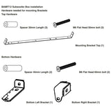BAMIT12 mounting-hardware guide showing top and lower brackets, spacers and M6 bolts