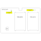 B-TACAP1 amplifier-board layout marking two factory mounting holes, two amplifier positions and the distribution block